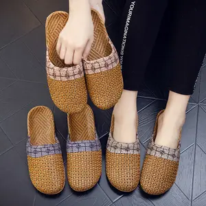 Sweat-absorbant Light Weight Home Linen Fashion Casual New Indoor Slippers For Men Flat