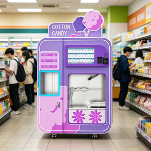 Máquina expendedora de algodón de azúcar con pantalla táctil de 32 pulgadas, lista para enviar, kiosco de autoservicio sin personal para centros de entretenimiento - Product Image 1