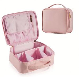 Large Capacity <b>Makeup</b> Bag Cosmetic Travel Bag With Adjustable Strap Waterproof Travel <b>Makeup</b> Train <b>Case</b> - Product Image 4