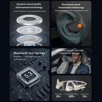 Casque à conduction osseuse directe usine avec micro boom réglable, casque sans fil Bluetooth à oreille ouverte, vente en gros OEM ODM