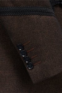 <span class=keywords><strong>Costume</strong></span> de bal sur mesure smoking classique de mariage pour hommes smoking 3 pièces <span class=keywords><strong>marron</strong></span> <span class=keywords><strong>foncé</strong></span> avec diamants pour hommes - Product Image 6