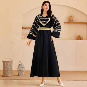 slim fit dress slacks Shop Black & Gold Long Dress main image 0