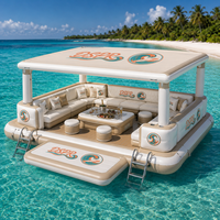 Grande plateforme flottante gonflable pour l'eau, structure durable pour les activités de groupe aquatiques en plein air