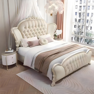 Cama Doble de Madera de Lujo Europea, Diseño Moderno, Estilo Princesa Francesa para Dormitorio, Cama de Lujo QX-1 - Product Image 5