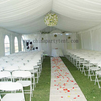 Carpa de Boda con Estructura de Aluminio y Paredes de Vidrio de 10x20m 15x30m, Carpa de PVC Transparente de Tamaño Personalizado para Banquetes, Eventos y Recepciones