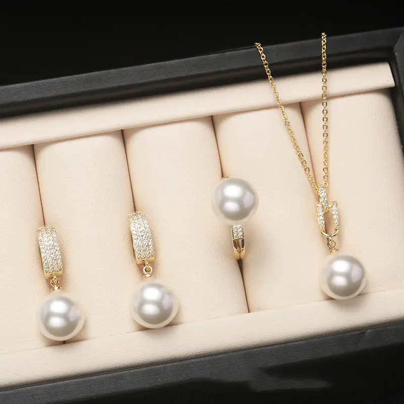 Модный корейский дизайн изысканный комплект ювелирных изделий из натурального жемчуга ожерелье для женщин подарок