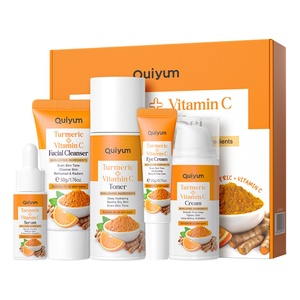 Set de Cuidado Facial Quiyum de Marca Privada: Crema, Sérum, Tónico, Limpiador Facial, Crema para Ojos, con Cúrcuma y Vitamina C - Product Image 1