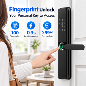 Serrure de porte intelligente Eseye <span class=keywords><strong>WIFI</strong></span>, serrure électrique à empreintes digitales sans clé, carte mémoire, Cerradura Inteligente Tuya, serrure de porte intelligente numérique - Product Image 3