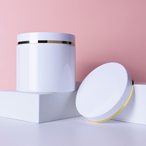 定制颜色300 500 600 800 1000 1200毫升广口罐宠物塑料奶油罐带盖 - Product Image 3