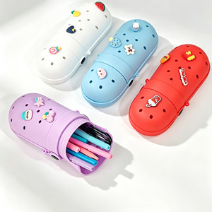 กล่องดินสอซิลิโคนรูปรองเท้าแตะ DIY ยี่ห้อ AFB ขายดีที่สุด ความจุเยอะ น่ารัก ใช้จัดเก็บอุปกรณ์การเรียน - Product Image 5