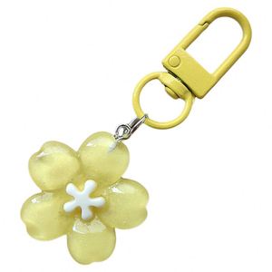 Cute Cherry Blossom Jelly <b>Keychain</b> Acrylic Pendant for Couples UV Printed Cartoon Style Backpack Accessories - Product Image 4