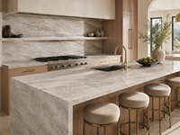 Dalle de quartzite Perla Santana polie pour plan de travail de cuisine, dessus de meuble de salle de bain, étagère en pierre, rebord de fenêtre, meneuse d'escalier, plateau de table d'appoint