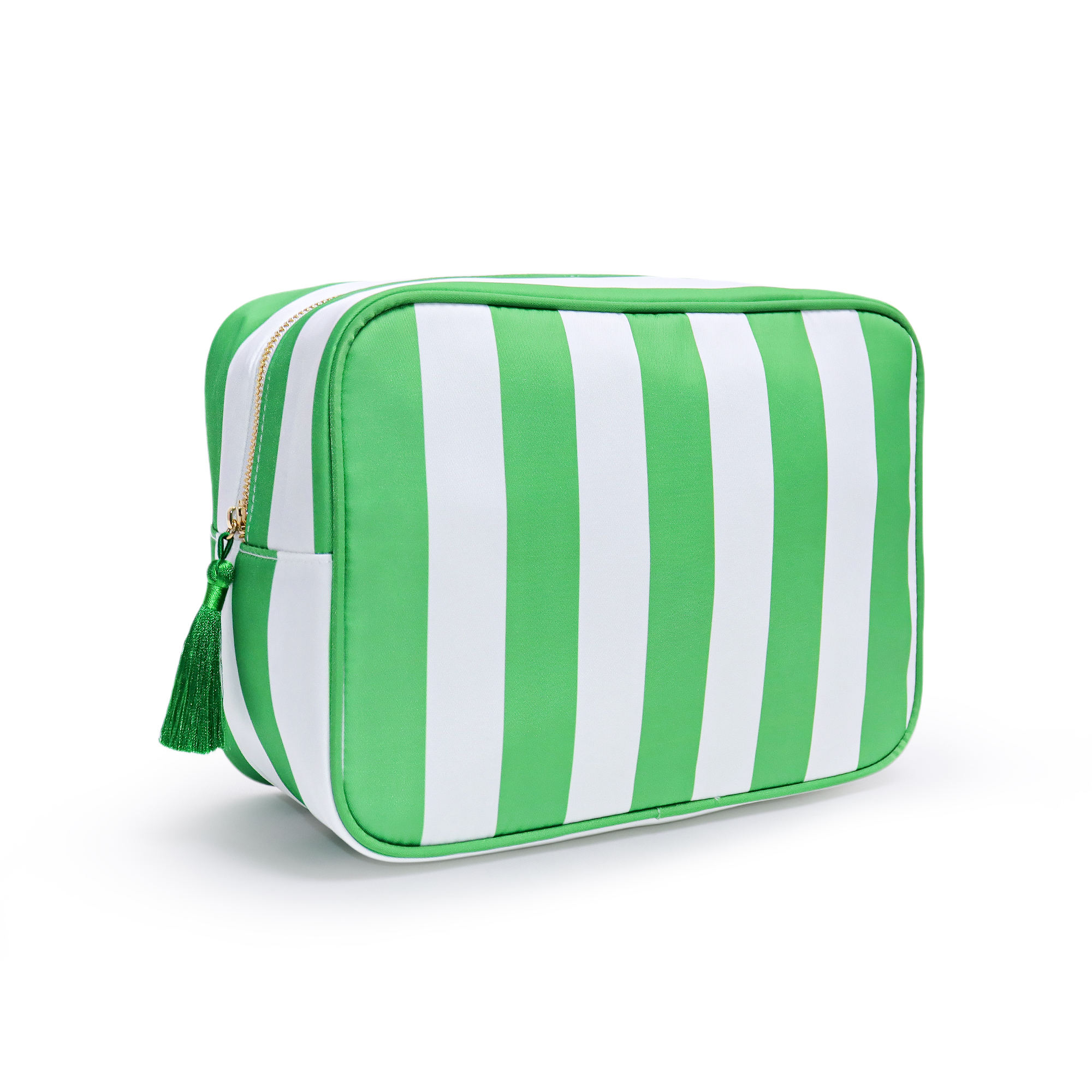 Pochette XL rayée verte
