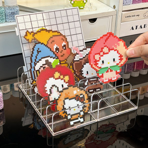 Acrylic Perler Bead Display Rack Rectangle 7 Tier Standing Type <b>Desktop</b> <b>Organizer</b> <b>For</b> Stationery Toys Electronics - Product Image 2