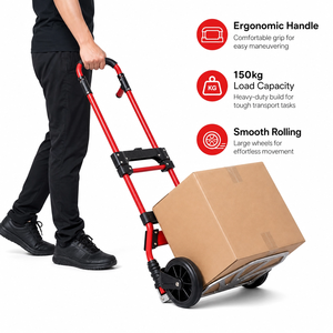 Foldable Aluminum Alloy 2-Wheel <b>Hand</b> <b>Cart</b> Trolley with Portable Design for Industrial Use and Material Handling - Product Image 4