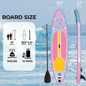 JOOLOOG alta resistencia PVC Rosa <span class=keywords><strong>Aqua</strong></span> <span class=keywords><strong>SUP</strong></span> Paddle Board inflable Stand up Paddle Board - Product Image 6