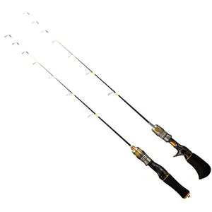 Fishgang mini vara de pesca no gelo, 50cm 70cm, sólida, macia, ligeiramente, para molinete/carretilha, curta, portátil, inverno, mini, vara de pesca no gelo