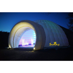 Carpa Domo Iglú Blanca <span class=keywords><strong>de</strong></span> PVC Resistente con Iluminación LED, Inflable, para Fiestas y Bodas, para Uso en Jardín, 20 pies x 20 pies, Incluye Soplador - Product Image 2