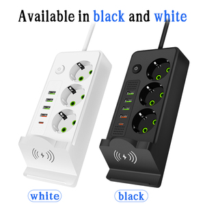 Châu Âu thiết kế thông minh 10 một phổ điện thoại không dây sạc đa 3 cách điện mở rộng ổ cắm với switch - Product Image 5