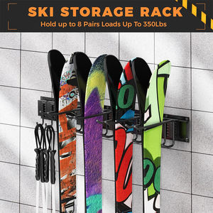 Organizzazione per <span class=keywords><strong>Parete</strong></span> del Garage, Porta Sci e Snowboard in Metallo Nero Resistente - Product Image 2