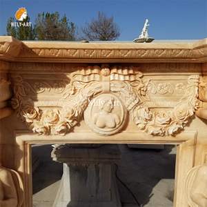 <span class=keywords><strong>Chimenea</strong></span> de Piedra de Mármol de Diseño Antiguo para Decoración de Interiores, con Estatuas, Gran Oferta - Product Image 3