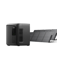 DELTA 3 1000Air + Deux panneaux solaires 220W Station d'alimentation portable Onduleur solaire MPPT Protection contre les surtensions de voiture avec onde sinusoïdale pure LiFePO4