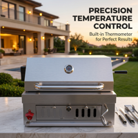 Barbecue en acier inoxydable 304 pour cuisine extérieure, ensemble barbecue encastrable avec accessoire de capot