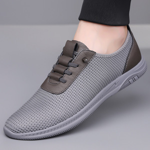 Chaussures de marche d'été pour hommes en maille respirante, à bout rond, à enfiler, légères et décontractées - Product Image 1