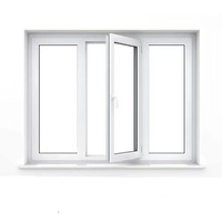 Ventanas de PVC de Diseño Europeo con Doble Acristalamiento y Apertura Abatible, Personalización de Fábrica