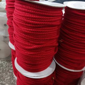 Cordon en macramé ciré imperméable en gros, 3 brins torsadés, 8 mm/12 mm, coton/polyester, pour usage vestimentaire - Product Image 2