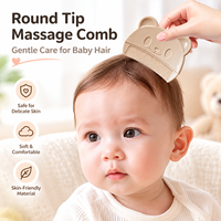 1PC Brosse à cheveux pour bébé nouveau-né en forme d'ours, anti-croûtes de lait, massage du cuir chevelu, brosse à shampooing à poils doux pour le soin des cheveux des nourrissons, pour la maison et les voyages