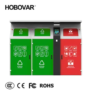 Papelera de clasificación y reciclaje de basura con energía solar de 3 módulos, puerta de apertura automática, lata de separación de residuos, separación de basura, Dustb