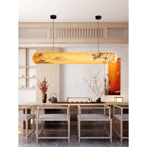 Chinese Style Long Pendant <b>Light</b> Led E27 Switch Control For <b>Dining</b> Room Study Tea Room Hotel Bar - Product Image 4