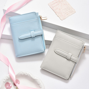 Cartera Minimalista de Piel Sintética para Mujer, Billetera Delgada y Corta con Monedero, Estilo Moderno y Fresco, Bolso Pequeño para Dinero para Chicas - Product Image 2