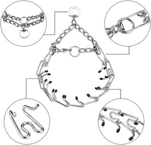 Prong Knijpkraag Voor Honden, Choke Kraag Voor Honden, Roestvrij Staal Verstelbaar Met Comfortabele Rubberen Tips - Product Image 3