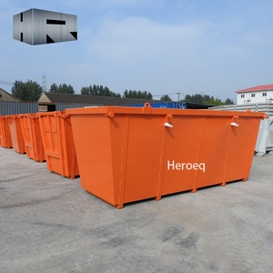 Poubelles renforcées en métal Skip Merrell Poubelles de <span class=keywords><strong>recyclage</strong></span> en <span class=keywords><strong>verre</strong></span> Boîte à ordures en acier de 6 verges cubes Poubelles personnalisées avec porte - Product Image 2