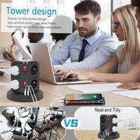 UE 12 prises tour multifonction prise d'alimentation intelligente UE distributeur d'alimentation USB charge pour bureau à domicile