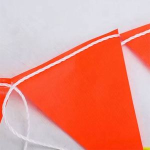 Factory Direct Sale Custom Orange Bunting Pvc Vinyl 45 <b>Flags</b> Safety Pennant String <b>Flag</b> with Reflective Lattice Strip - Product Image 5