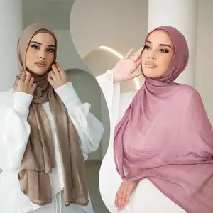Muslim Soft Viscose Cotton Hijab Custom Wholesale Viscose Hijabs With Inner Cap