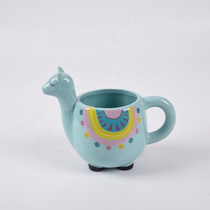 3D Animal taza de café Linda Alpaca dibujos animados Taza de cerámica personalización tazas de viaje estilo americano pintura a mano Llama <span class=keywords><strong>Alcapa</strong></span> cerámica - Product Image 2