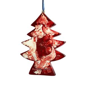 Nouvelles décorations de noël en acrylique en forme d'arbre fumé, ornements plats, décorations de noël - Product Image 5