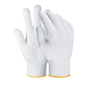 Unisex Polyester Knitted Safety Custom Logo Cooking Cut Resistant Working White Cotton <b>Gloves</b> - Product Image 1