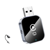 Adaptador Inalámbrico Portátil para CarPlay y Android Auto, Mini Pantalla WiFi con Puerto Tipo-C, Aplicación GPS Mirror para YouTube y TikTok