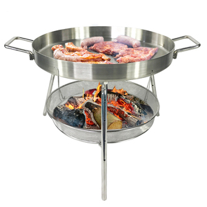 Outdoor BBQ <strong>Grill</strong> Fry <strong>Pan</strong> with Removable Feet Adjustable Height with Charcoal for Outdoor Picnic Cookware Party - Product Image 1