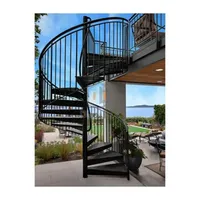 Escalier en colimaçon classique Prima en acier galvanisé noir pour villa
