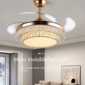 พัดลมเพดานเงียบแบบทันสมัยพร้อมไฟ LED ที่ไม่ซ้ำใคร3ใบควบคุมระยะไกลสำหรับห้องนั่งเล่น - Product Image 4