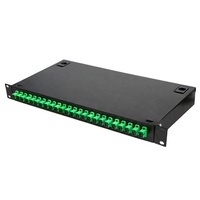 Panel Patch Fiber ODF Roset FTTH OTB Tipe 24 Core SC APC UPC 24 1U Indoor Cold Rolled Steel 24 Port Kotak Terminal Serat Optik