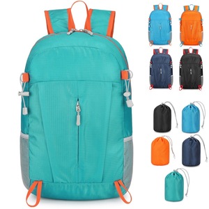 Sport Travel Outdoor Waterproof Lightweight Portable Folding Capacity Zipper Closure Curved Shoulder Strap <b>Nylon</b> <b>Backpack</b> - Product Image 1