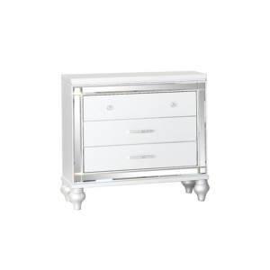 Mesita de Noche Moderna con Espejo, Madera Blanca, Cómoda de 3 Cajones, Muebles para Dormitorio - Product Image 5