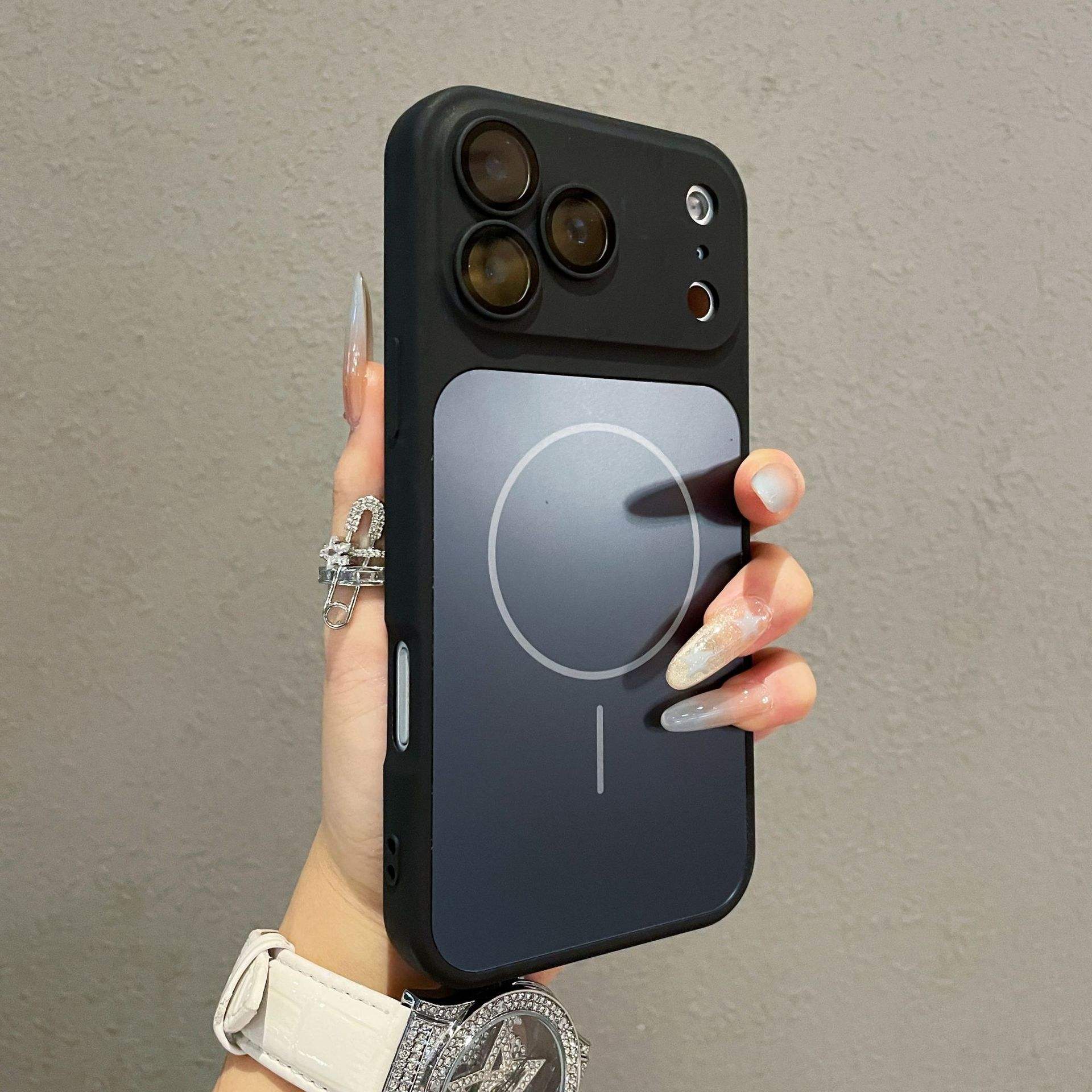 Coque de téléphone Second Change 17 avec grande fenêtre - Noir